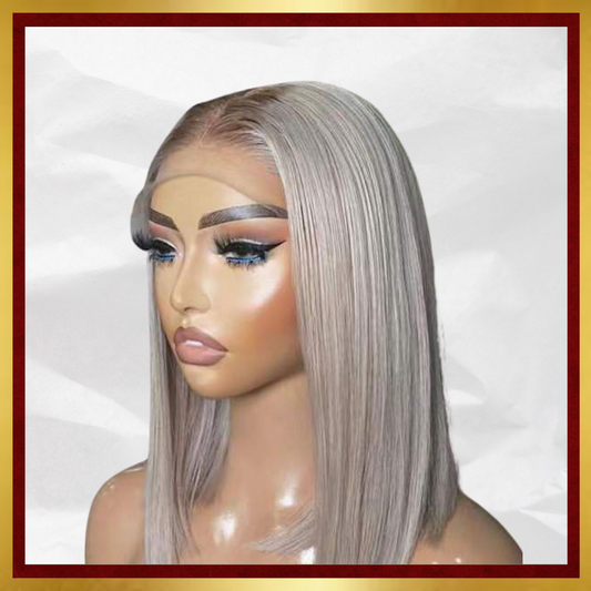 14 Inch Grey Bob Frontal